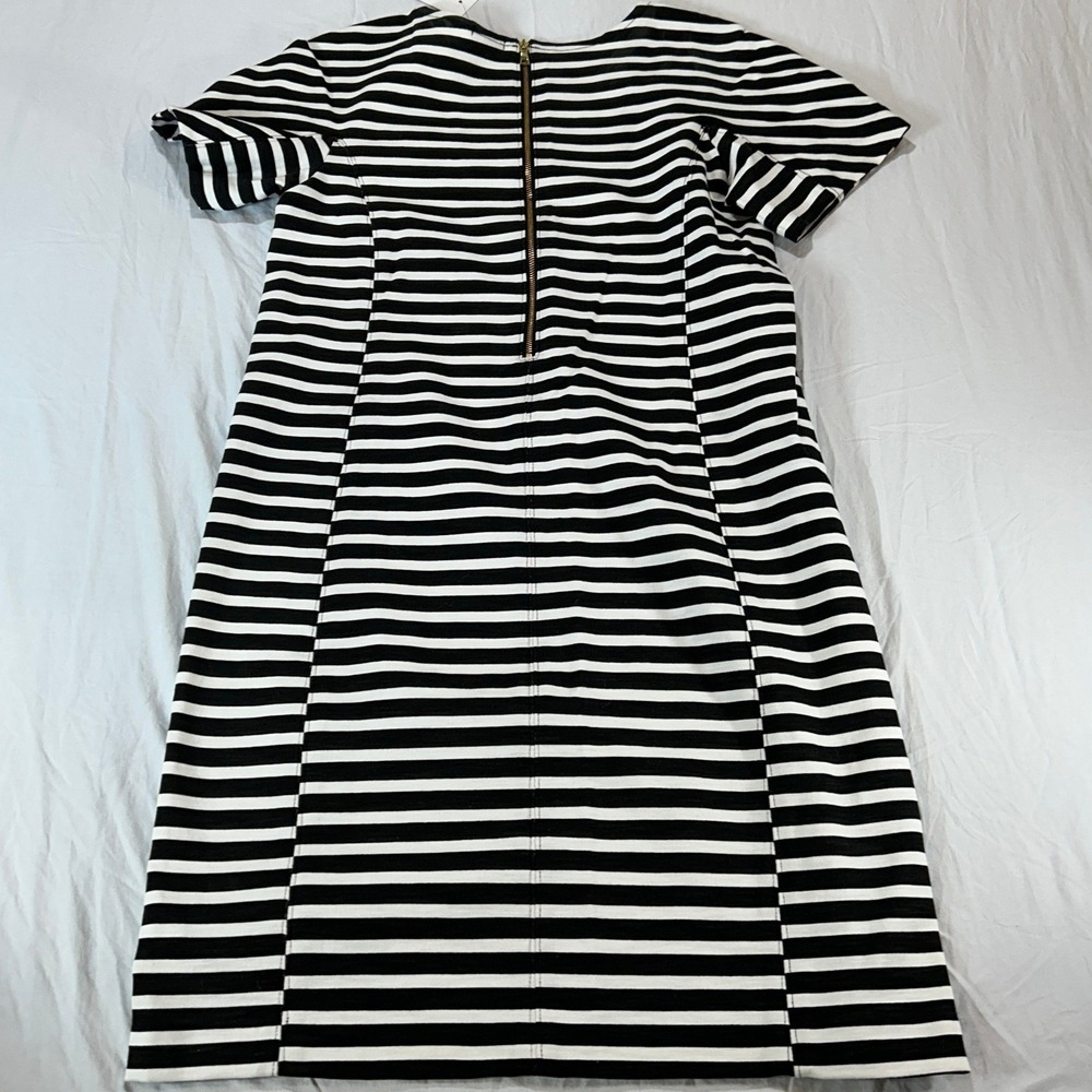 J.Crew Black White Striped Cotton Knit Shift Dress G2722 Womens Size S NWT - Picture 2 of 8